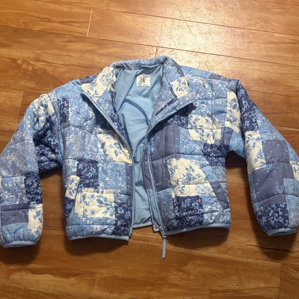 Patchwork puffer coat - image 1